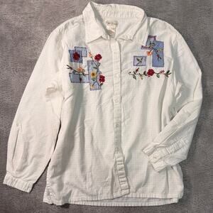 Vintage Bobbie Brooks Embroidered Button Up Top